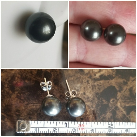 Genuine 10MM South Sea Akoya Pearl stud Earrings - Picture 5 of 8